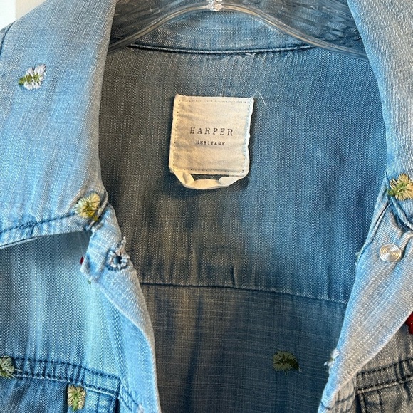 Harper Heritage floral Embroidered Denim Jacket - Picture 6 of 9